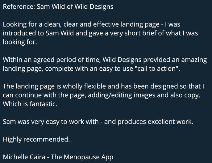 Menopause App - webdesign